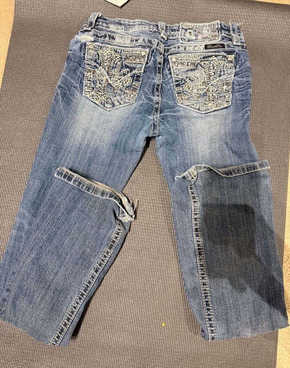 Miss Me Girls Embellished Rhinestone Bootcut Denim Jeans Size 16